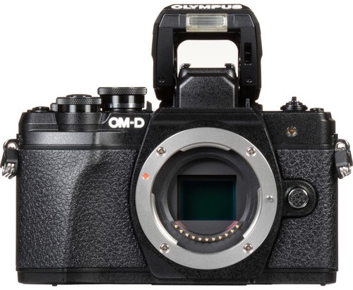 Olympus OM-D E-M10 Mark III front flash up