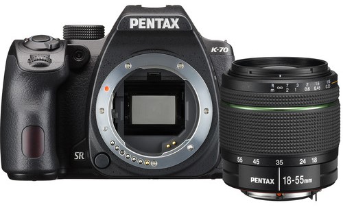 Pentax K-70 front with lens